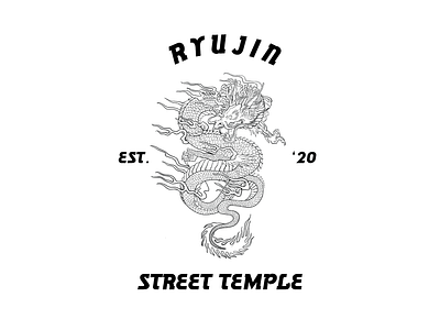 Ryujin - Street Temple branding illustration logo typography