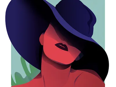 Woman With Hat design illustration illustration art illustration design illustrator vector