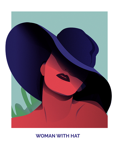 Woman With Hat design illustration illustration art illustration design illustrator vector