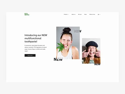 Homepage Web Design for Ecodenta care design ecodenta front interaction landing minimal natural oral organic page sticky toothpaste ui unique ux web website