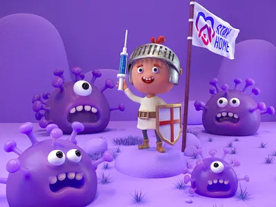 Sant Jordi 2020 3d c4d character cinema4d illustration