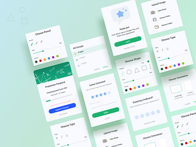 UI components android app brush color components design education elements graphic ios learning premiumcards rating sizes tools ui uicomponents