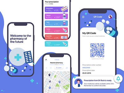 Pharmacy of the future - mobile app concept clean concept design divante dvnt ecommerce ecommerce design innovation lab mobile app mobile app design mobile apps mobile design progressive web app pwa qr qr code ui ux ux design