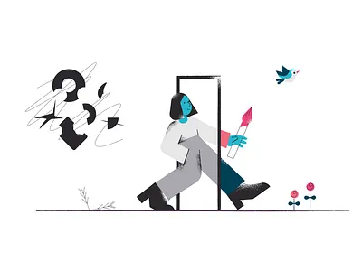 New Inspiration. bird change creativity door flowers going forward mouvement