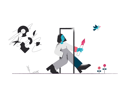 New Inspiration. bird change creativity door flowers going forward mouvement