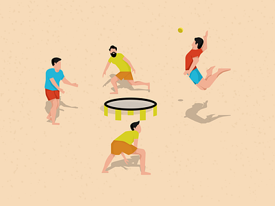 Spikeball illustration clean figma illustration kovalev modern nicholas people sand shadows simple spikeball vector