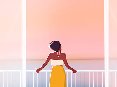 Sometimes you need to relax. balcony calming charachter design coronavirus girlpower illustration illustrator positive vibes positivity procreate relaxing stayathome stayhome women in illustration