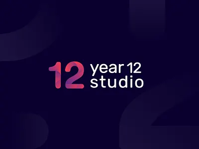 Year 12 Studio Final Logo 12 adobe illustrator branding design gradient icon logo logos logotype minimal minimalistic modern logo modern logos playful simple logo year 12