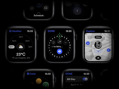 Calendar Concept Application (Watch) animation animation 2d app applewatch application behance calendar color concept design input input box layout platform sketch ui video watch watches weather