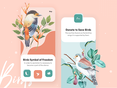 Stylist mobile app onboarding UI Exploration app design app onboarding birds colorful dribbble best shot freedom illustration interface ios app mobile app mobile ui mobile ui kit nature onboarding onboarding screens save birds typography ui ux design ui exploration uiux designer