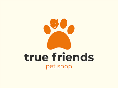 true friends dog friends logo man men pet shop true