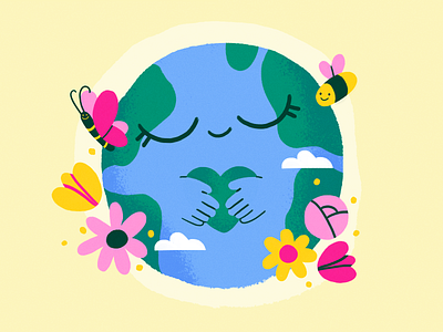 Happy Earth Day 🌍💚 character design earth flat illustration nature