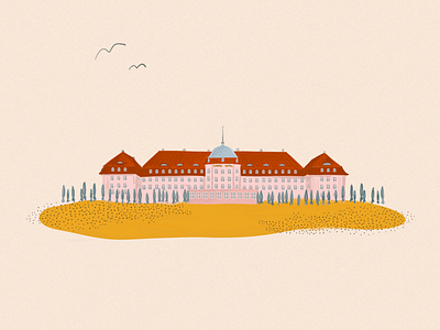 Sofitel Grand Sopot illustration architecture architecture design beach dots hotel illustration movies pastel procreate procreate app procreate art procreateapp retro sand sea seaside wes anderson wesanderson