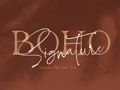 Boho Signature Handwritten Font Trio font font design font trio fonts fonts collection hand drawn type handwriting handwritten handwritten font handwritten fonts handwritten type lettering logo font logo fonts signature font signature fonts typeface typeface design typefaces typography