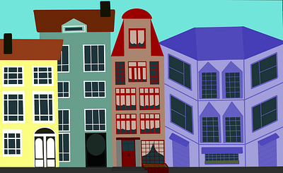 town amsterdam door illustration london roof town window