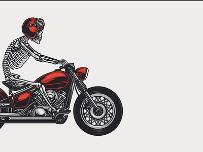 Skeleton riding the motorcycle adobe illustrator animated animated gif color colorful graphicdesign moto motorbike motorcycle skeleton skull vector vector illustration vintage