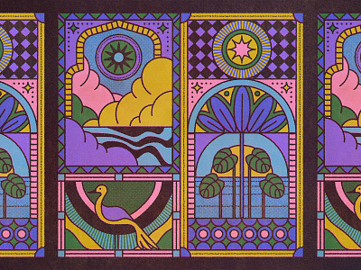 The Journey 🧭 adobe adobeillustrator bird blocks clouds colour design compass flatdesign foliage illustration illustrator journey linework pattern pink plants quiltdesign texture vector yellow