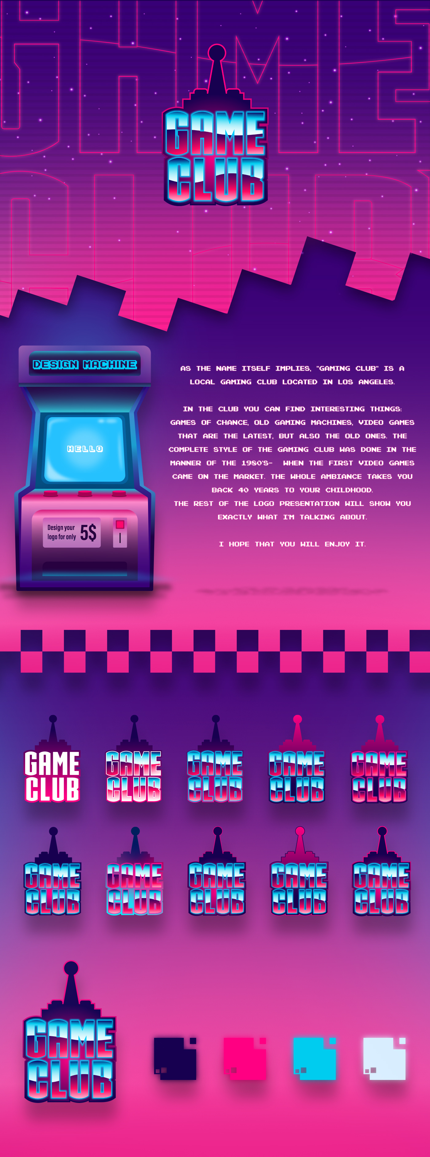 Example of Game Club | 80's Logo Design