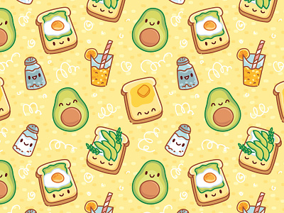 Avocado pattern 🥑🥑🥑 avocado avocado toast cute details dog doodle drawing elements pattern pattern art pattern design pattern illustration patterns seamless smoothie vector