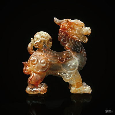 Jade Unicorn 3d c4d cg china glass jade lion myth octane realistic tiger