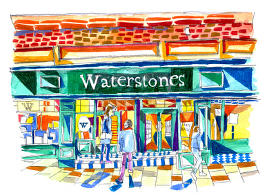 Leeds Waterstones art books design illustration illustrator journal leeds painting reportage watercolor watercolour waterstones