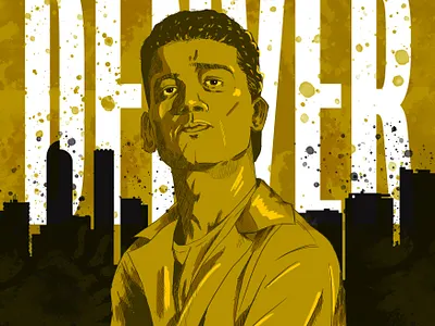 MONEY HEIST | DENVER art denver fanart film illustration moneyheist movie portrait typography