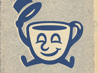 Morning Mr. Coffee comic design distressed halftone illustration retro texture vintage