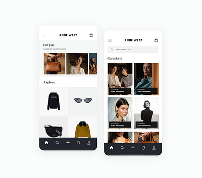 Fashion Curation App UI Design app apps branding design fashion fashion app fashion brand fashion design flat minimal mobile ui ux