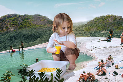 Big baby in sea 2020 baby beautiful creative manipulation photoshopart sea