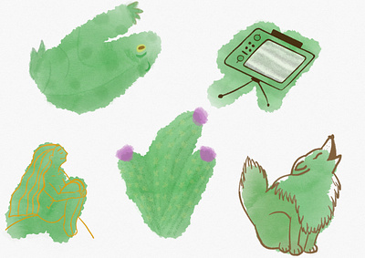 Art challenge green adobe photoshop animal illustration artchallenge cactus challenge digital illustration dog frog girl green illustration imaginationchallenge ipad pro ipadpro peyote tv wacom intuos