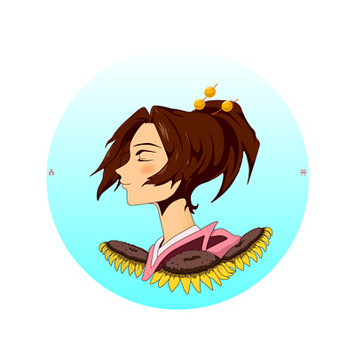 Samurai champloo. Fuu. character design flowers illustration illustrator vectorart