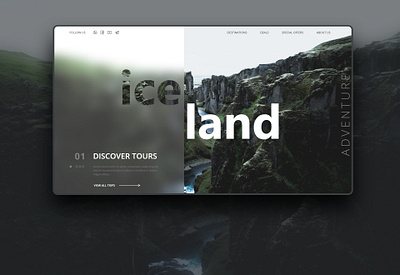 Travel Landing Page Iceland design home page landing travel travel agency typography ui ux web website