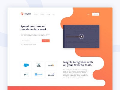 Insycle Landing Page Concept branding color data design landing page web web design