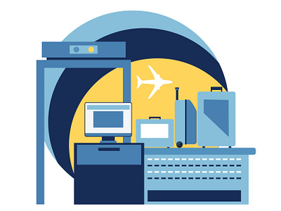 airport security airport illustration illustration art illustrator security