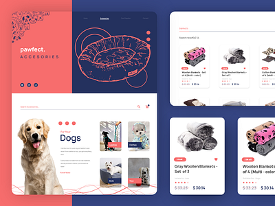 Pawfect - Accessories Page design illustration pet shopping ui uidesign ux web web design webdesign website