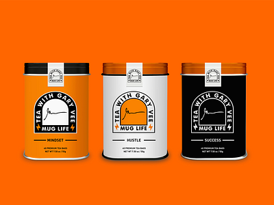 Tea with Gary Vee Packaging Design bold brand design branding branding and identity gary vee identity identity design identity designer logo logo badge logo design logo mark logodesign modern logo orange packaging packaging design packaging designer tea