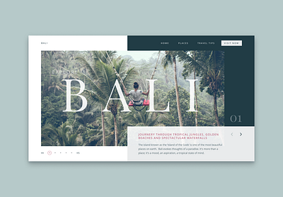 Explore Bali design travel typography ui ux web website