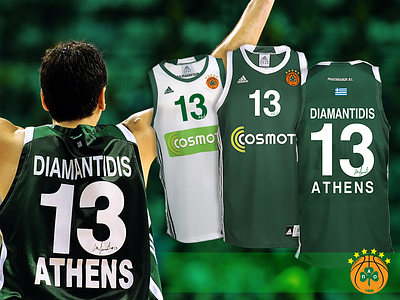 Jersey design for Panathinaikos B.C. basket basketball cloudarts diamantidis euroleague graphic design jersey design official panathinaikos pao bc signature font signature jersey sport sports