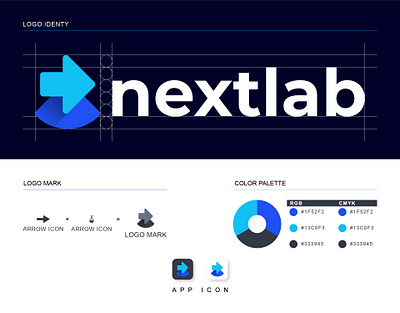 "nextlab" Logo Design and Branding brand identity branding flat icon design lab logo design logo next logo stylish logo trend logo design 2020 ux web