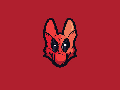 deaddrool animal canine deadpool design dog german shepherd illustration k9 policedog