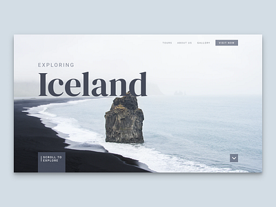 Explore Iceland design travel typography ui ux web website