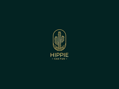 HIPPIE CACTUS cactus hippie logo vector