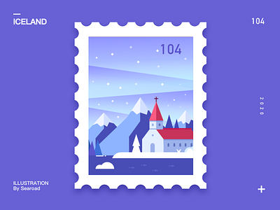 Iceland city design iceland illustration stamp design ui