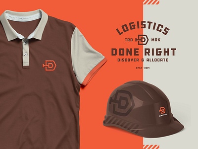 Dirt Done Logo badge construction dirt discover done double d flatdesign hard hat icon lockup logistics mockup polo shirt symbol trademark trd