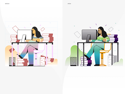 Rumbleship Dashboard - Illustration before after financial icons8 illustration marginalia