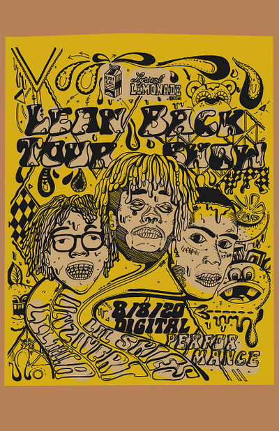 Lyrical Lemonade Tour Poster cole bennett illustrator lyrical lemonade lyricallemonade poster poster art