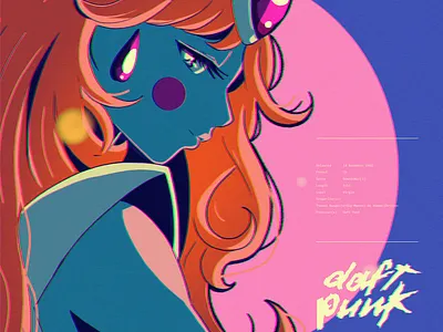 Interstella 5555 abstract anime daft punk illustration ipad pro poster texture