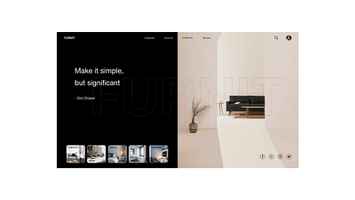 Interior design landing page color design ui web