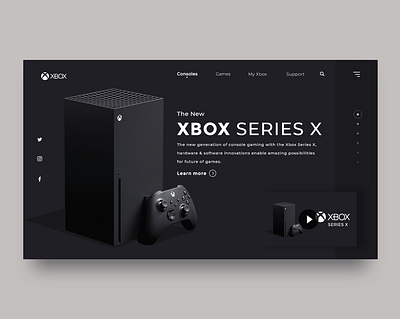 Xbox landing page concept minimal minimalism minimalist minimalui ui uidesign uidesigns uiux ux uxdesign uxdesigner web webdesigner