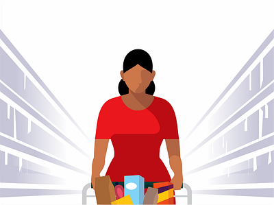Shopping cart cart digital flatcolors illustraion minimalistic vector